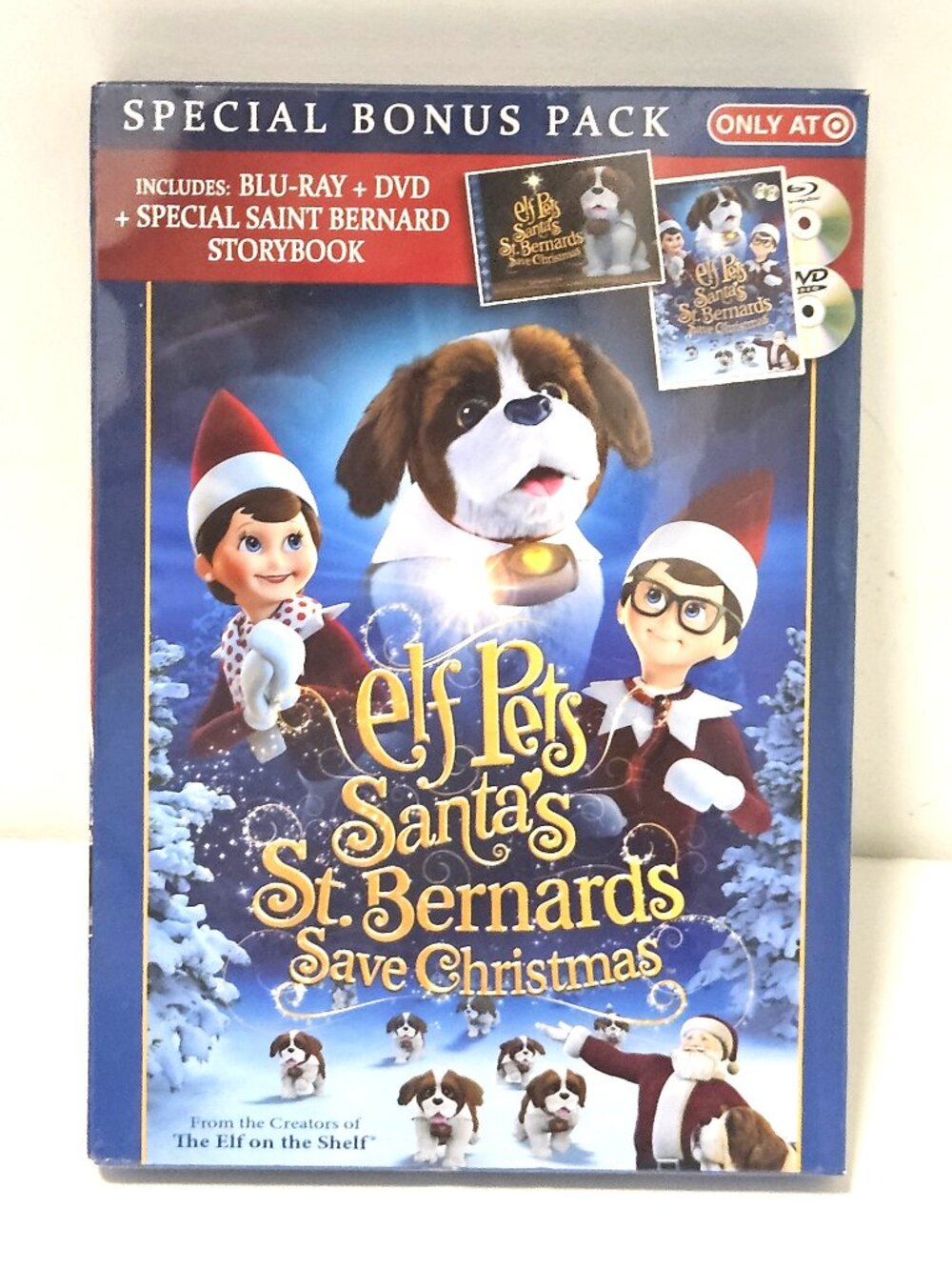 Elf on Shelf DVD bonus pack, “Elf Pets Santa’s St. Bernards Save Christmas”, NWT